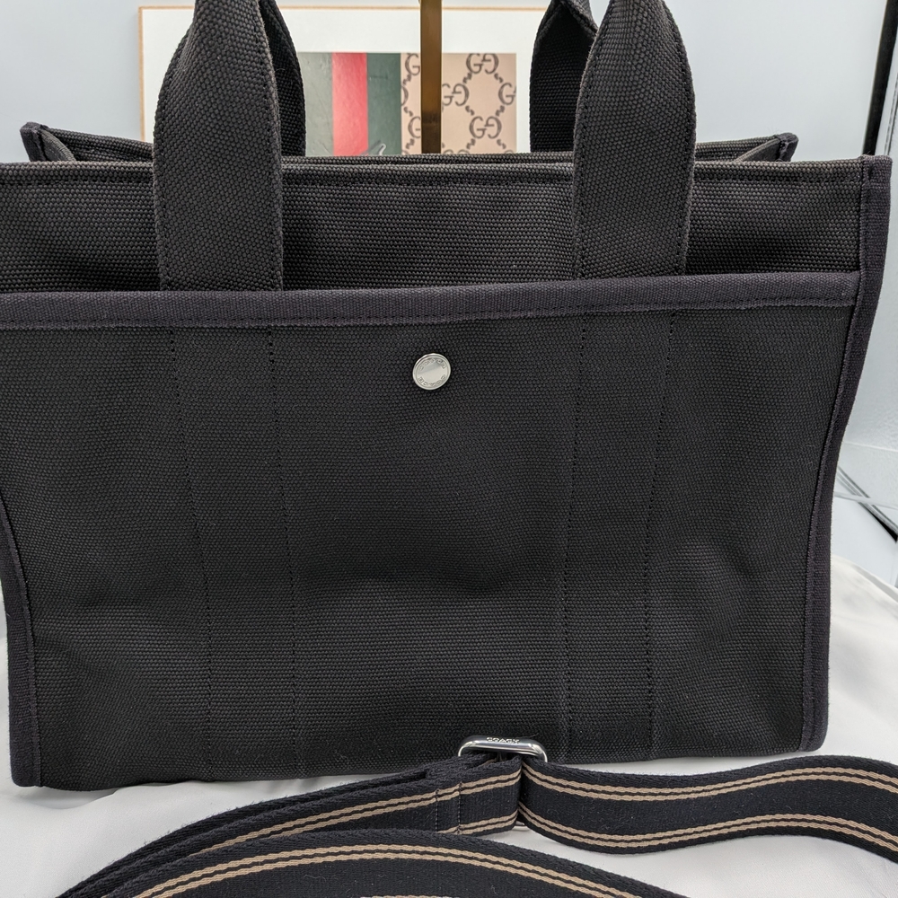 Coach Black and Gold Canvas Tote - Picture 3 of 16